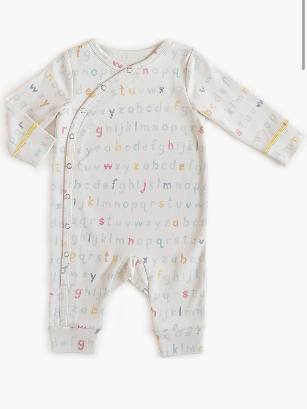 Pehr Alphabet Print Infant Footless Romper - Multicolor on Cream